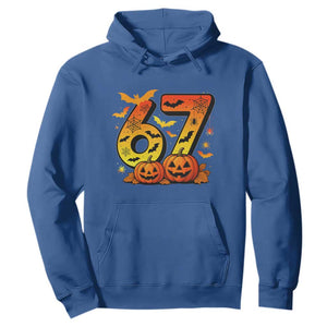 Funny 67 Halloween Hoodie Spooky Six Seven Meme Gen Alpha Slang TS11 Royal Blue Print Your Wear