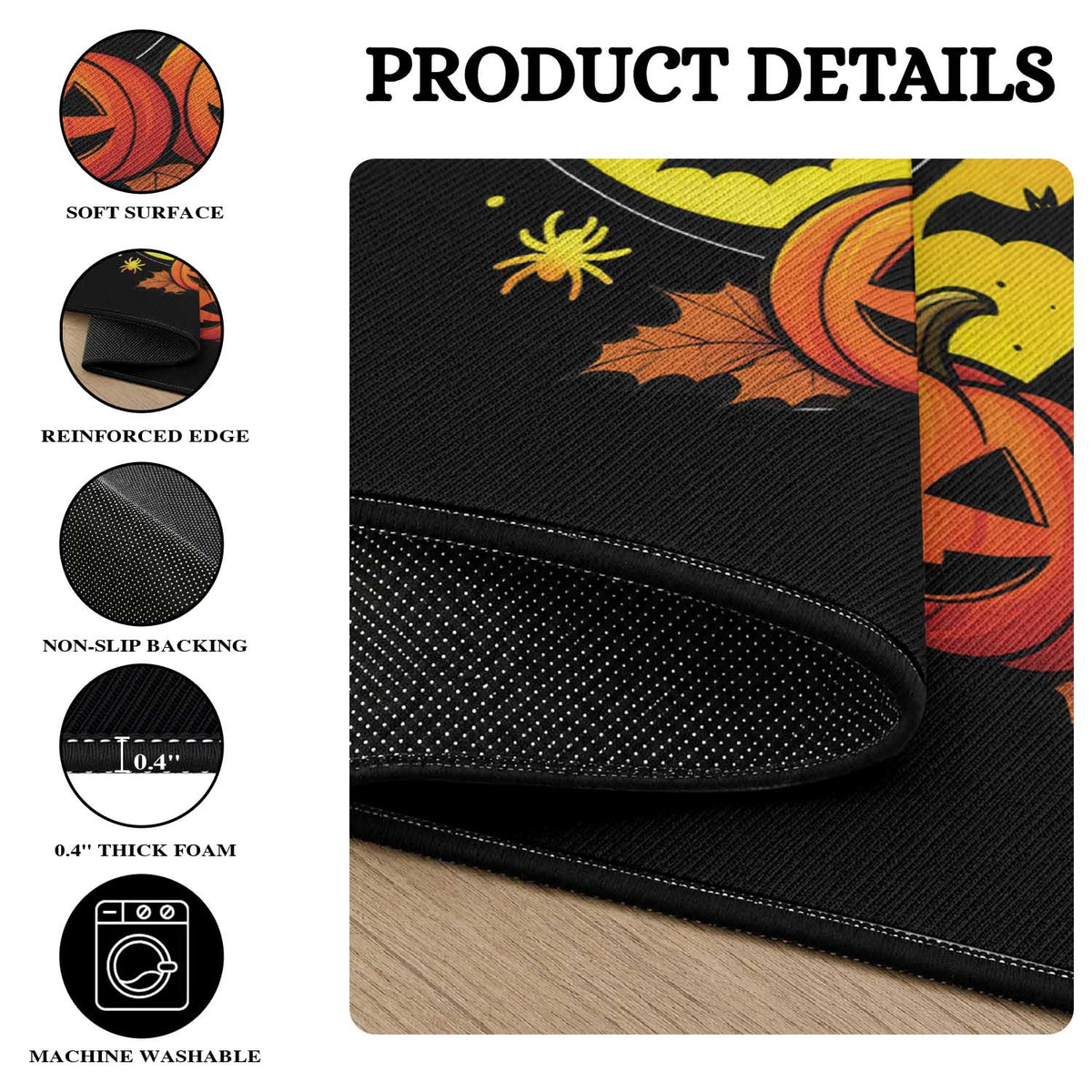 Funny 67 Halloween Round Rug Spooky Six Seven Meme Gen Alpha Slang