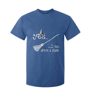 Funny Halloween Spooky Witch T Shirt For Kid Yes I Can Drive A Stick TS11 Royal Blue Print Your Wear