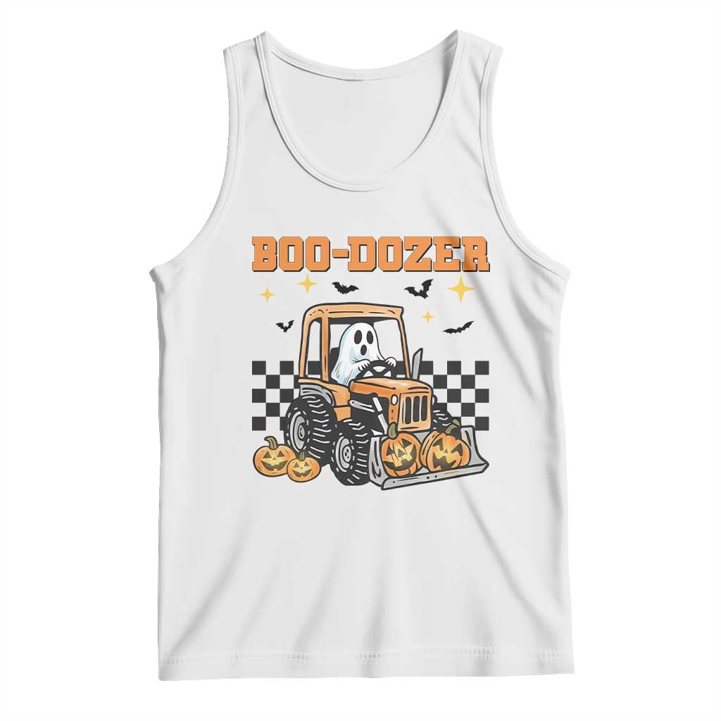 Funny Bulldozer Halloween Construction Tank Top Boo Dozer Truck Pumpkin