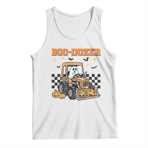 Funny Bulldozer Halloween Construction Tank Top Boo Dozer Truck Pumpkin