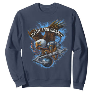 Us Marines Military 250th Anniversary Sweatshirt Bald Eagle Anchor TS11 Navy Print Your Wear