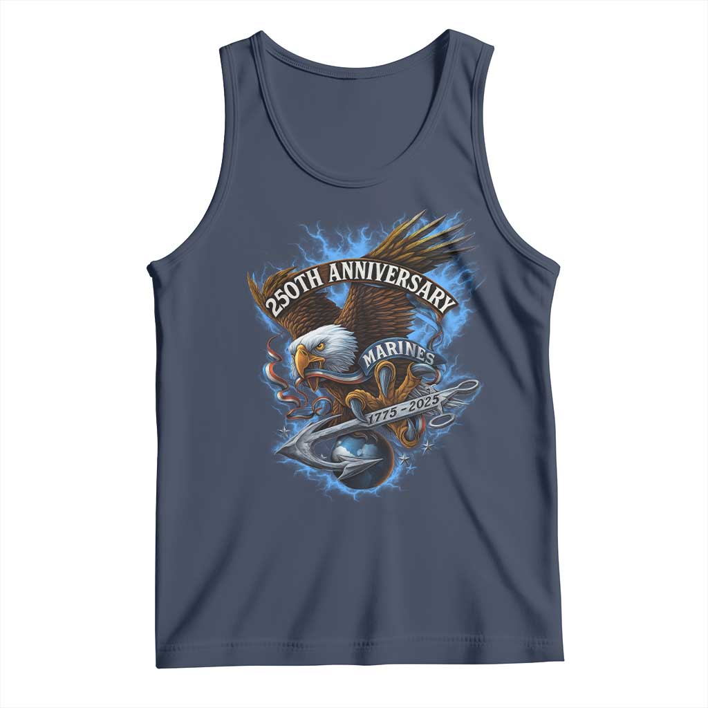 Us Marines Military 250th Anniversary Tank Top Bald Eagle Anchor TS11 Navy Print Your Wear