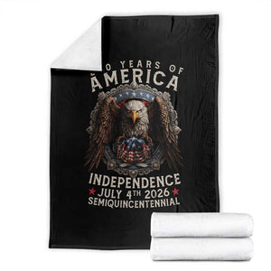 250 years Of America Independence Throw Blanket 250th American Anniversary Bald Eagle TS11 Black Print Your Wear