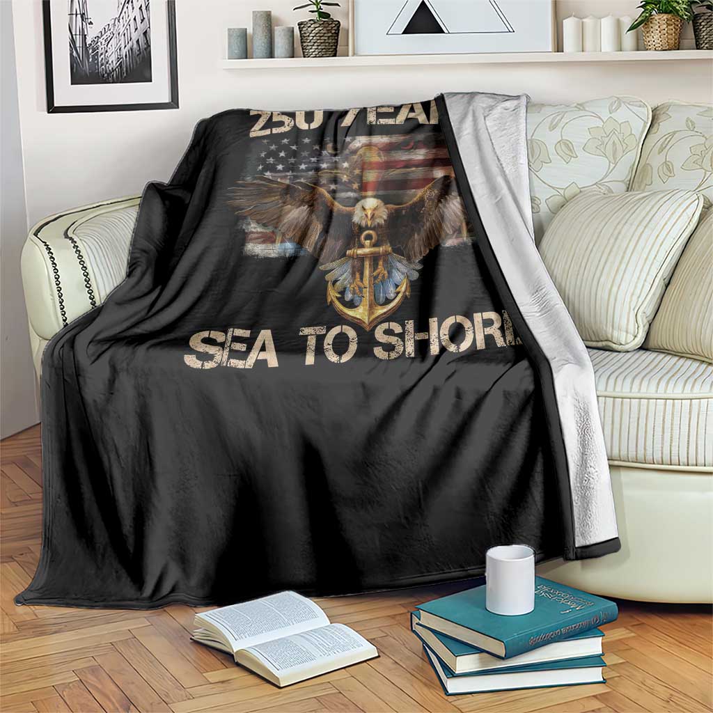US Navy Military 250th Anniversary Throw Blanket 250 Years Sea To Shore Bald Eagle TS11 Print Your Wear