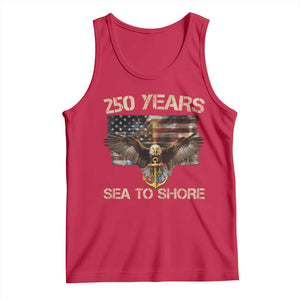 US Navy Military 250th Anniversary Tank Top 250 Years Sea To Shore Bald Eagle TS11 Red Print Your Wear
