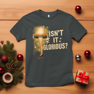 Funny Christmas Movie Leg Lamp T Shirt Isnt It Glorious TS11 Dark Heather Print Your Wear