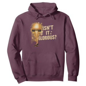 Funny Christmas Movie Leg Lamp Hoodie Isnt It Glorious TS11 Maroon Print Your Wear