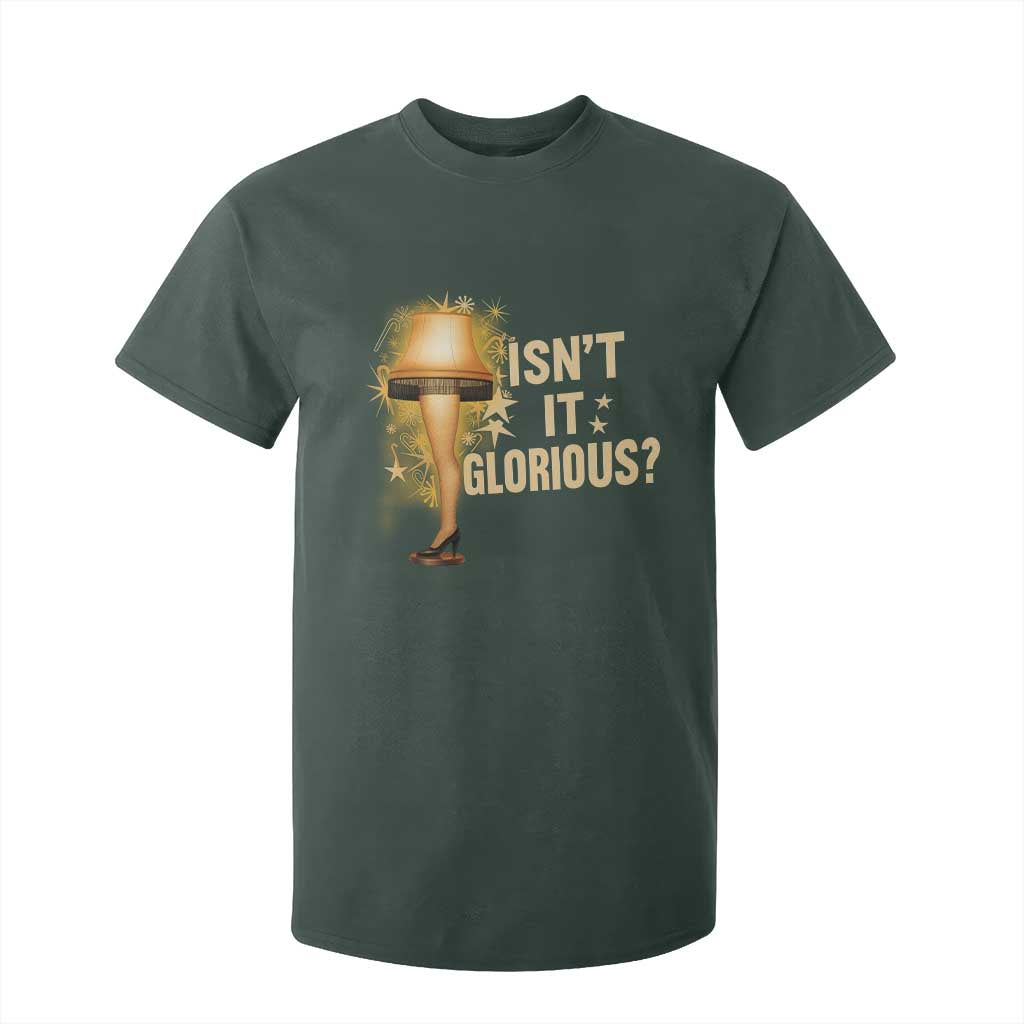 Funny Christmas Movie Leg Lamp T Shirt For Kid Isnt It Glorious TS11 Dark Forest Green Print Your Wear