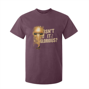 Funny Christmas Movie Leg Lamp T Shirt For Kid Isnt It Glorious TS11 Maroon Print Your Wear