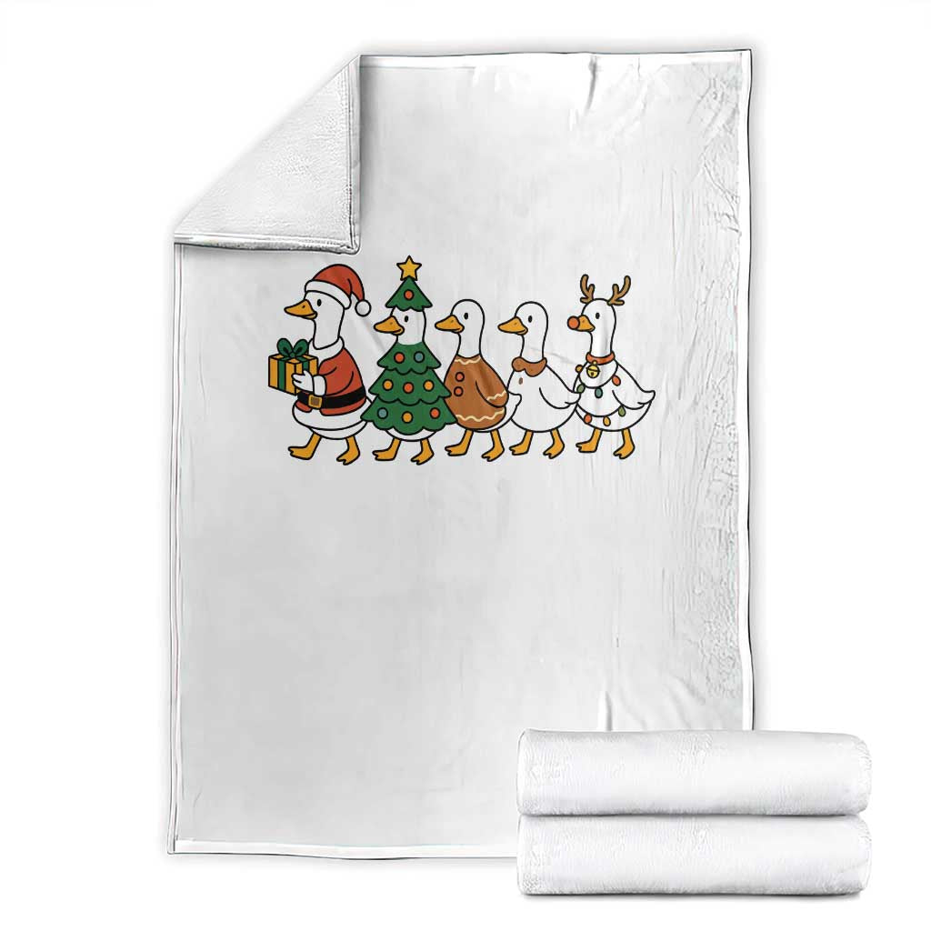 Funny Christmas Silly Goose Poultry Animal Lovers Throw Blanket TS11 White Print Your Wear