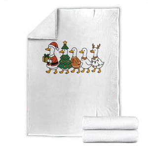 Funny Christmas Silly Goose Poultry Animal Lovers Throw Blanket TS11 White Print Your Wear