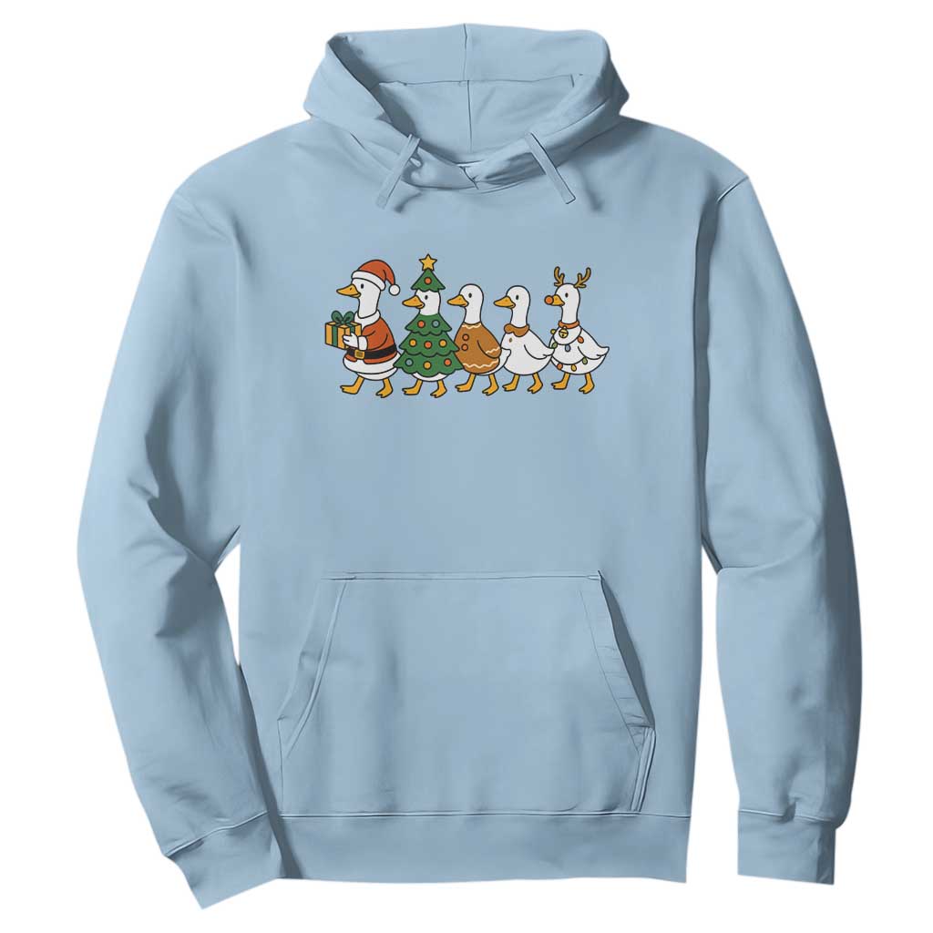 Funny Christmas Silly Goose Poultry Animal Lovers Hoodie TS11 Light Blue Print Your Wear