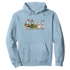 Funny Christmas Silly Goose Poultry Animal Lovers Hoodie TS11 Light Blue Print Your Wear
