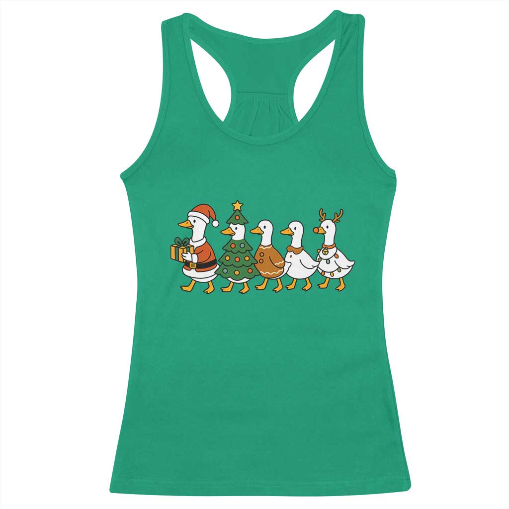Funny Christmas Silly Goose Poultry Animal Lovers Racerback Tank Top TS11 Irish Green Print Your Wear