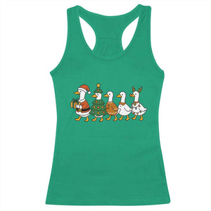 Funny Christmas Silly Goose Poultry Animal Lovers Racerback Tank Top TS11 Irish Green Print Your Wear