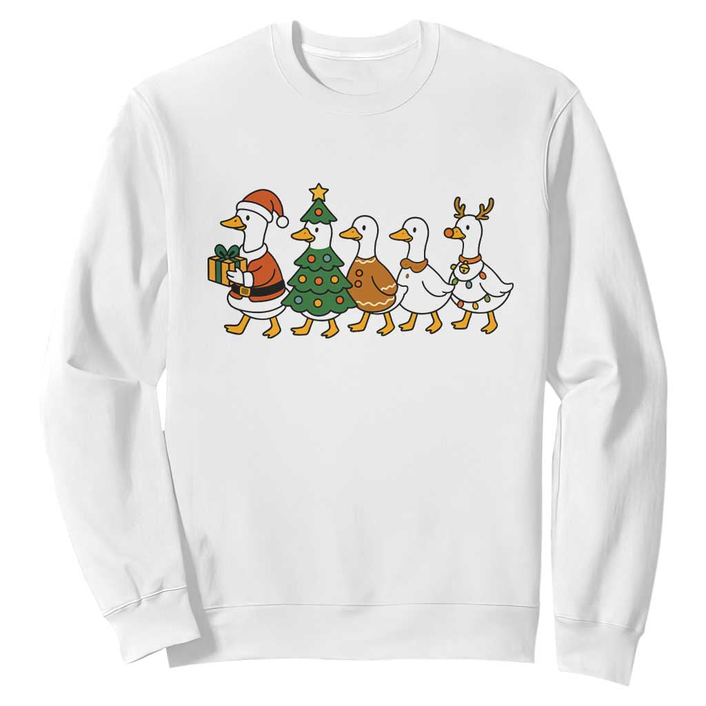 Funny Christmas Silly Goose Poultry Animal Lovers Sweatshirt TS11 White Print Your Wear