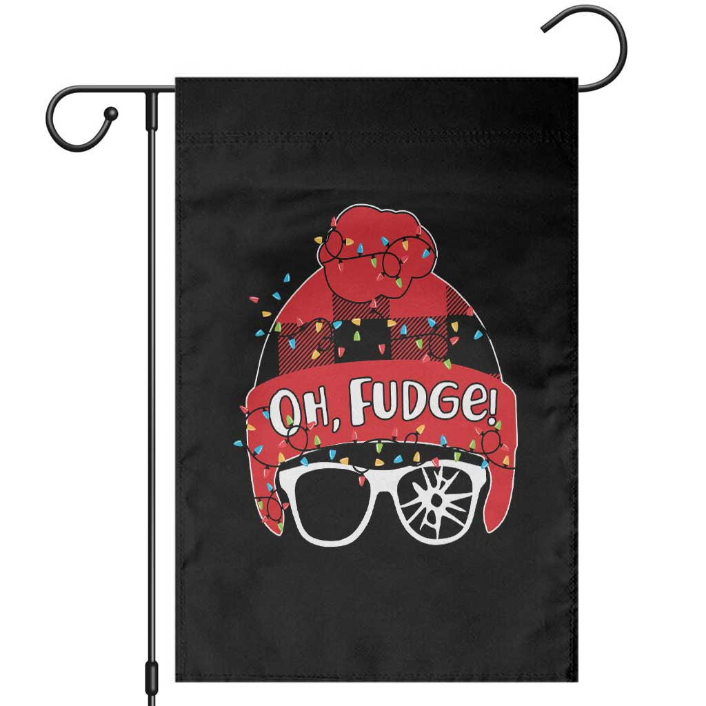 Funny Christmas Movie Garden Flag Oh Fudge Buffalo Plaid Printed Graphic Beanie Cap Xmas Light TS11 Black Print Your Wear