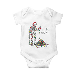 Well Shit Funny Skeleton Christmas Lights Holiday Xmas Tree Baby Onesie