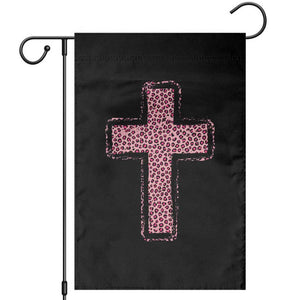 Brushstroke Jesus Cross Pink Leopard Christian Faith Garden Flag