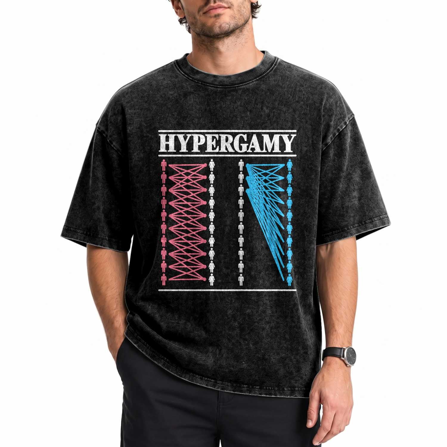 Hypergamy Meme Chart Funny Dating Strategy Washed Cotton T-Shirt Couples Relationship Humor
