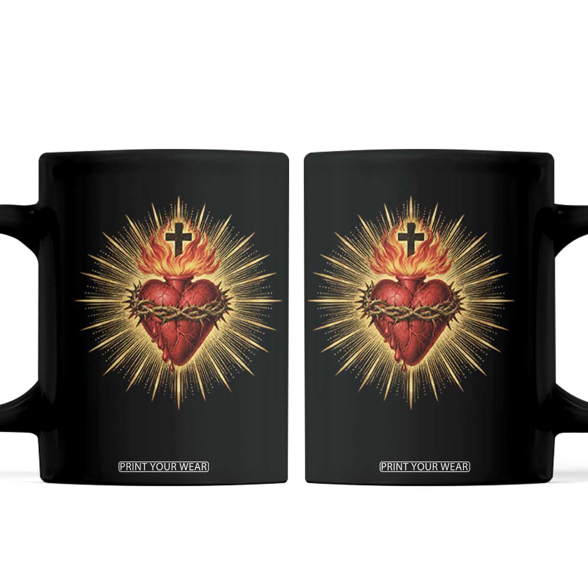 Sacred Heart of Jesus Coffee Mug Christian Catholic Vintage Heart Faith