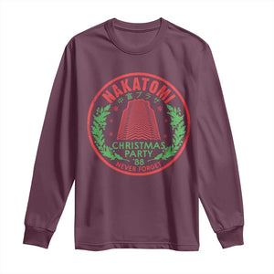 Christmas Nakatomi Plaza Long Sleeve Shirt Christmas Party 1988 Never Forget Xmas Mistletoe TS11 Maroon Print Your Wear