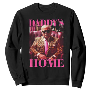 Funny Pink Leopard President Trump Sweatshirt Daddy's Home White House US Election 2024 TS11 Black Print Your Wear