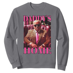 Funny Pink Leopard President Trump Sweatshirt Daddy's Home White House US Election 2024 TS11 Charcoal Print Your Wear