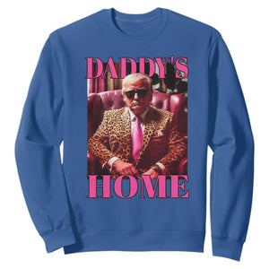 Funny Pink Leopard President Trump Sweatshirt Daddy's Home White House US Election 2024 TS11 Royal Blue Print Your Wear