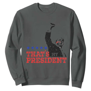 That's My President Trump 2024 Sweatshirt President 45 And 47 US Election TS11 Dark Heather Print Your Wear