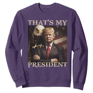 That's My President Trump 2024 Sweatshirt President 45 And 47 US Election Eagle TS11 Purple Print Your Wear