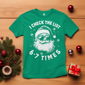 67 Meme Christmas Santa T Shirt Funny I Check The List 67 Times TS11 Irish Green Print Your Wear