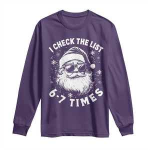 67 Meme Christmas Santa Long Sleeve Shirt Funny I Check The List 67 Times TS11 Purple Print Your Wear