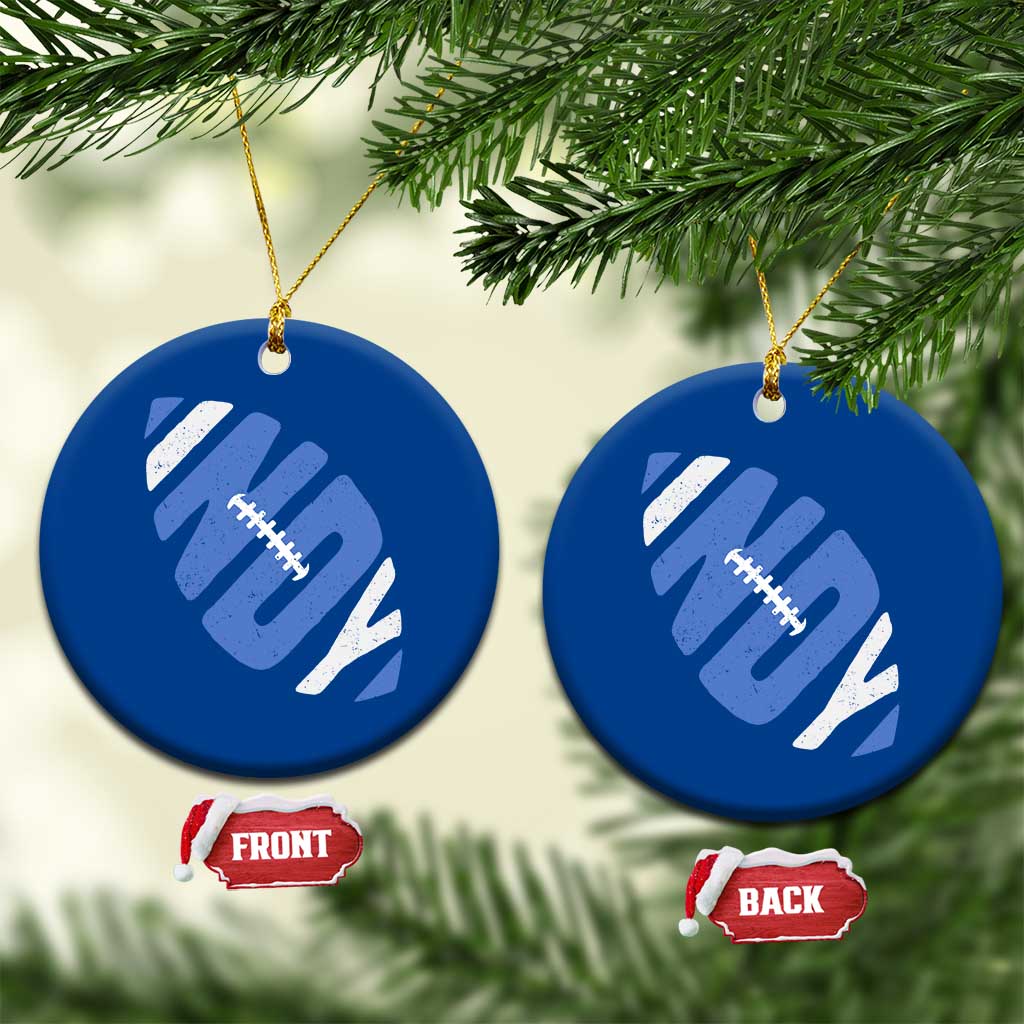 IFC Blue Football Lovers Game Day Ceramic Ornament TS11 1pc Blue Print Your Wear