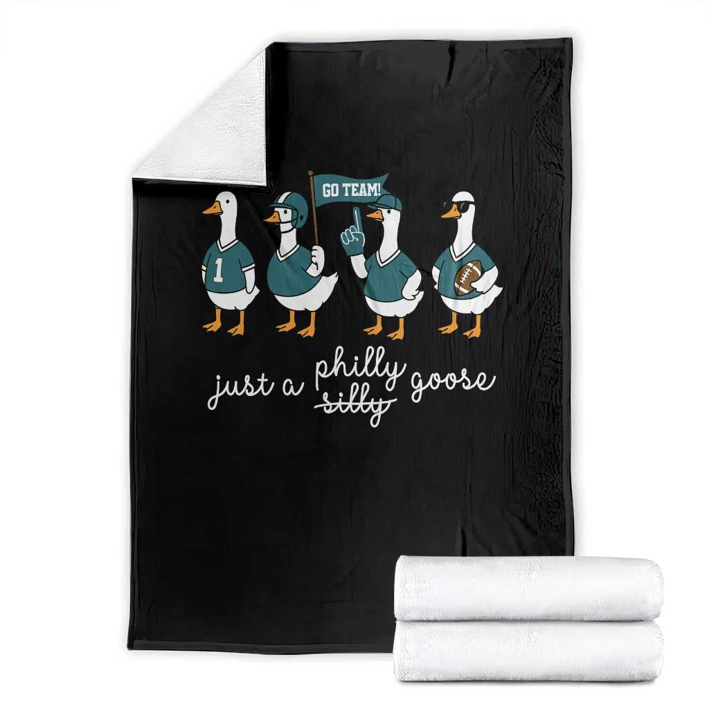 Funny Just A Silly Goose Football Throw Blanket PFE Sport Lover Game Day TS11 Black Print Your Wear