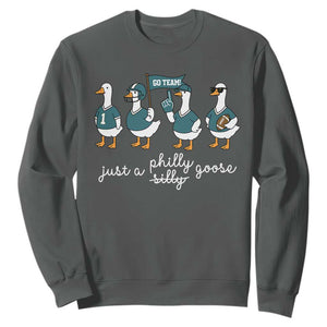 Funny Just A Silly Goose Football Sweatshirt PFE Sport Lover Game Day TS11 Dark Heather Print Your Wear