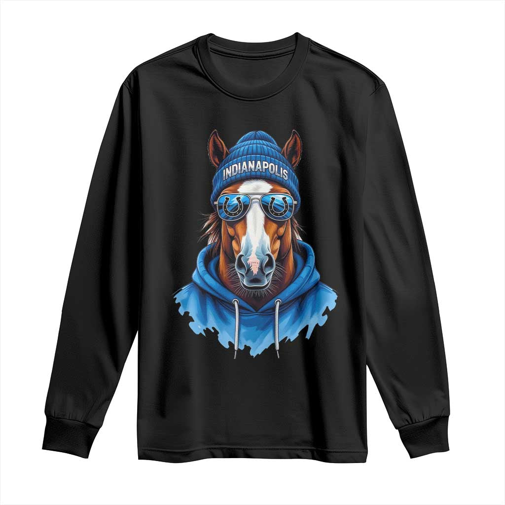 IFC Football Lover Long Sleeve Shirt Blue Equine Shoe Sport Fan Game Day TS11 Black Print Your Wear