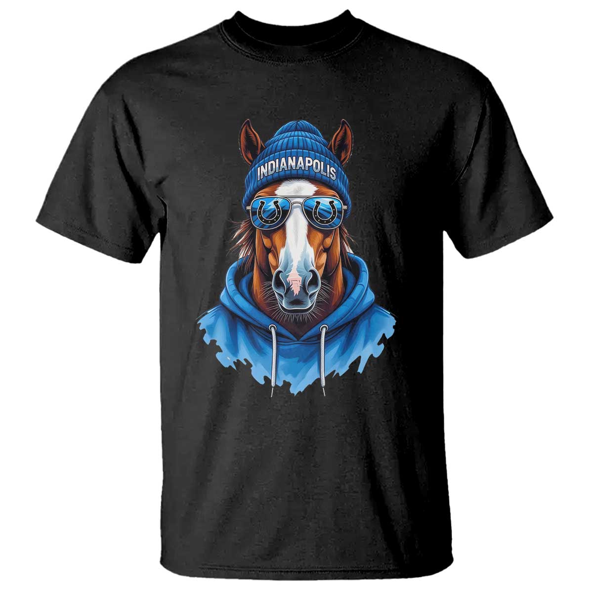 IFC Football Lover T Shirt Blue Equine Shoe Sport Fan Game Day TS11 Black Print Your Wear
