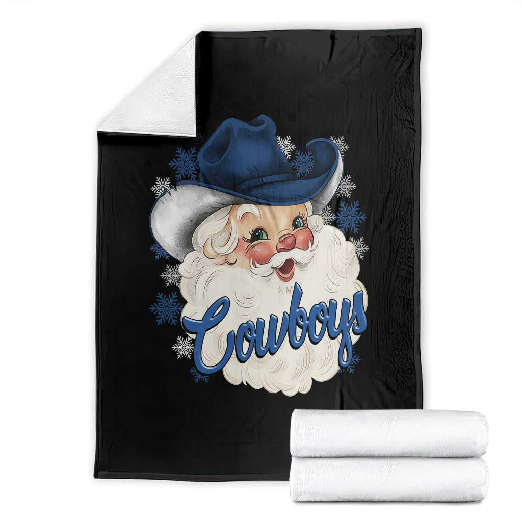 Christmas Football Lover Throw Blanket Blue Santa DFC Game Day TS11 Black Print Your Wear