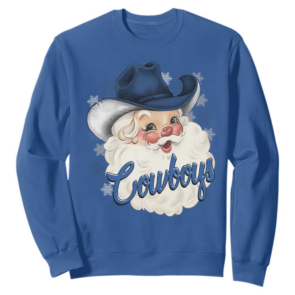 Christmas Football Lover Sweatshirt Blue Santa DFC Game Day TS11 Royal Blue Print Your Wear