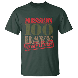 Funny 100th Day Of School Warrior T Shirt Mission 100 Days Completed Sealed TS11 Dark Forest Green Print Your Wear