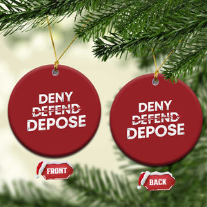 Deny Defend Depose Christmas Ornament Vintage Shooting Breaks Bullet Through TS11 Circle Red Print Your Wear