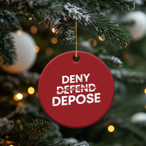 Deny Defend Depose Christmas Ornament Vintage Shooting Breaks Bullet Through TS11 Print Your Wear