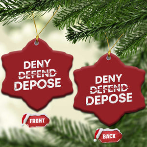 Deny Defend Depose Christmas Ornament Vintage Shooting Breaks Bullet Through TS11 Snow Flake Red Print Your Wear