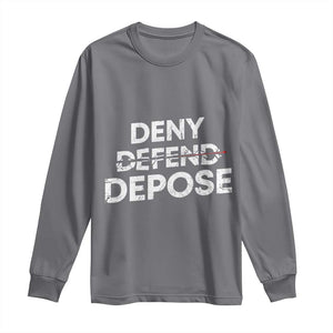 Deny Defend Depose Long Sleeve Shirt Vintage Shooting Breaks Bullet Through TS11 Charcoal Print Your Wear