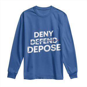 Deny Defend Depose Long Sleeve Shirt Vintage Shooting Breaks Bullet Through TS11 Royal Blue Print Your Wear