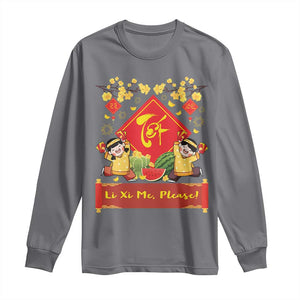 Funny Tet Vietnamese New Year 2025 Long Sleeve Shirt Li Xi Me Please Viet Holiday TS11 Charcoal Print Your Wear