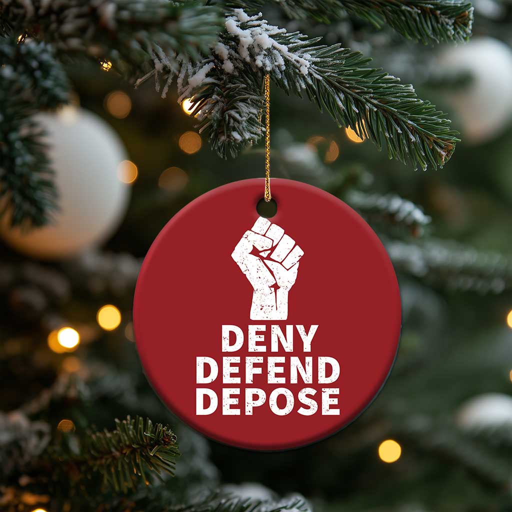 Deny Defend Depose Christmas Ornament Vintage Hand Fist TS11 Print Your Wear