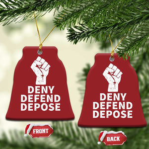 Deny Defend Depose Christmas Ornament Vintage Hand Fist TS11 Bell Flake Red Print Your Wear